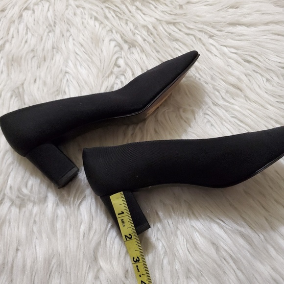 Stuart Weitzman Black Satin Classic Block Heels - Picture 7 of 8